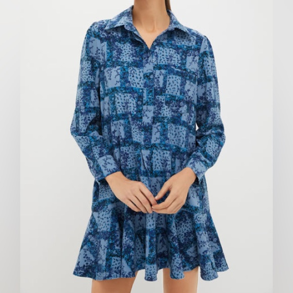 TUCKERNUCK Trellis Vine Crepe Callahan Shirt Dress With Pockets Size XS - Picture 2 of 14